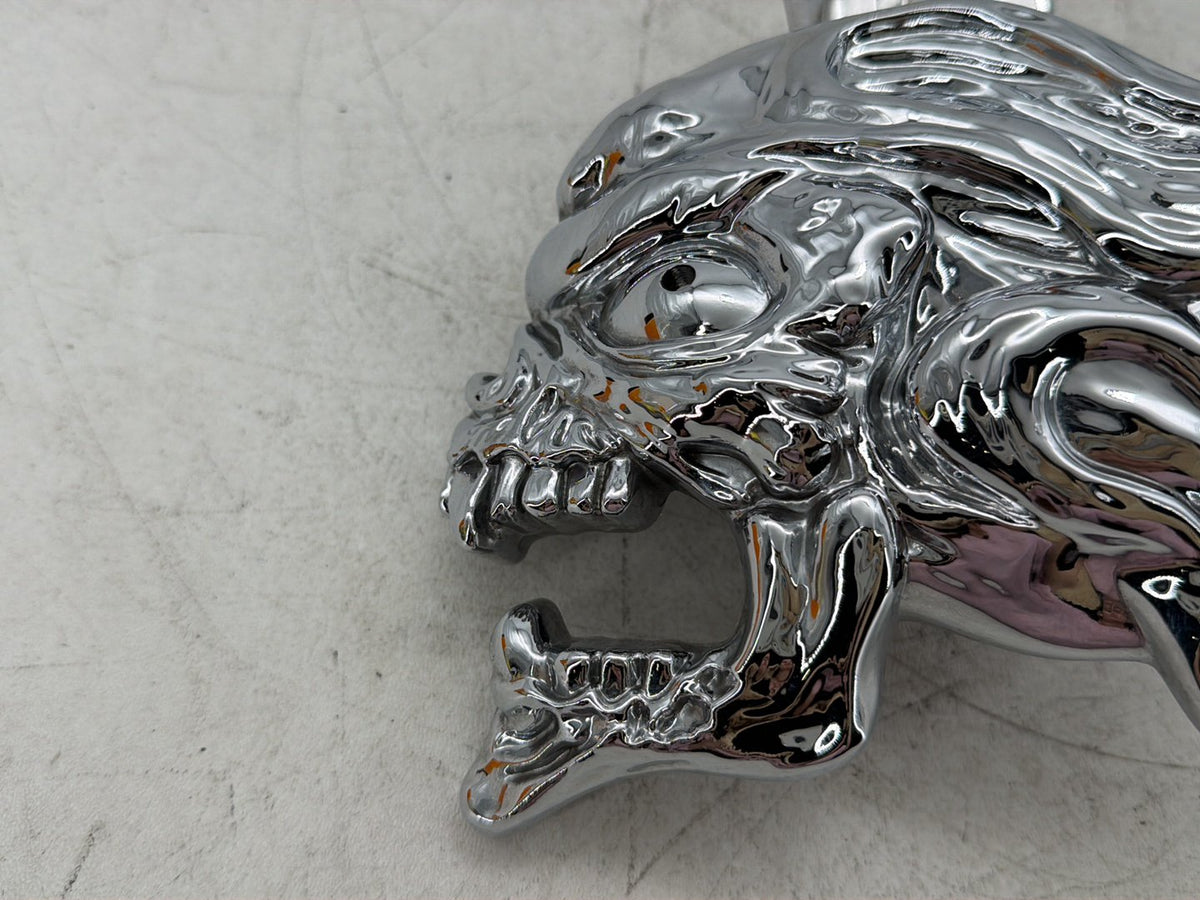 2005 Harley Road King Touring Police Horn Signal Klaxon w/ Chrome Cover SKULL