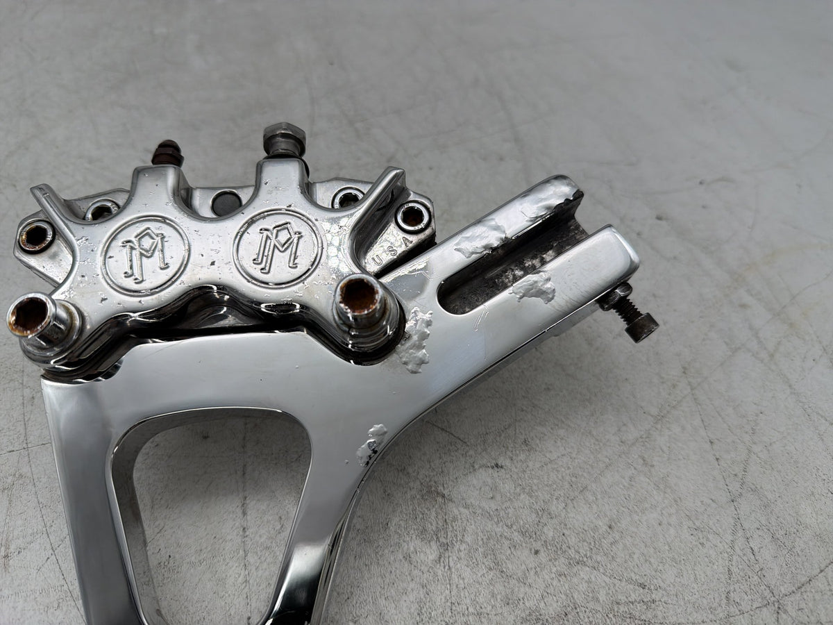 2002 Harley Dyna Wide Glide Rear Back Brake Caliper Bracket performance Peeling