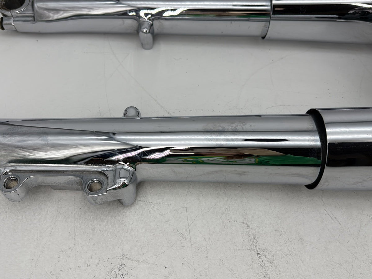 02 Harley Touring Screamin Road King Front Triple Tree Set LH RH Fork Leg Slider