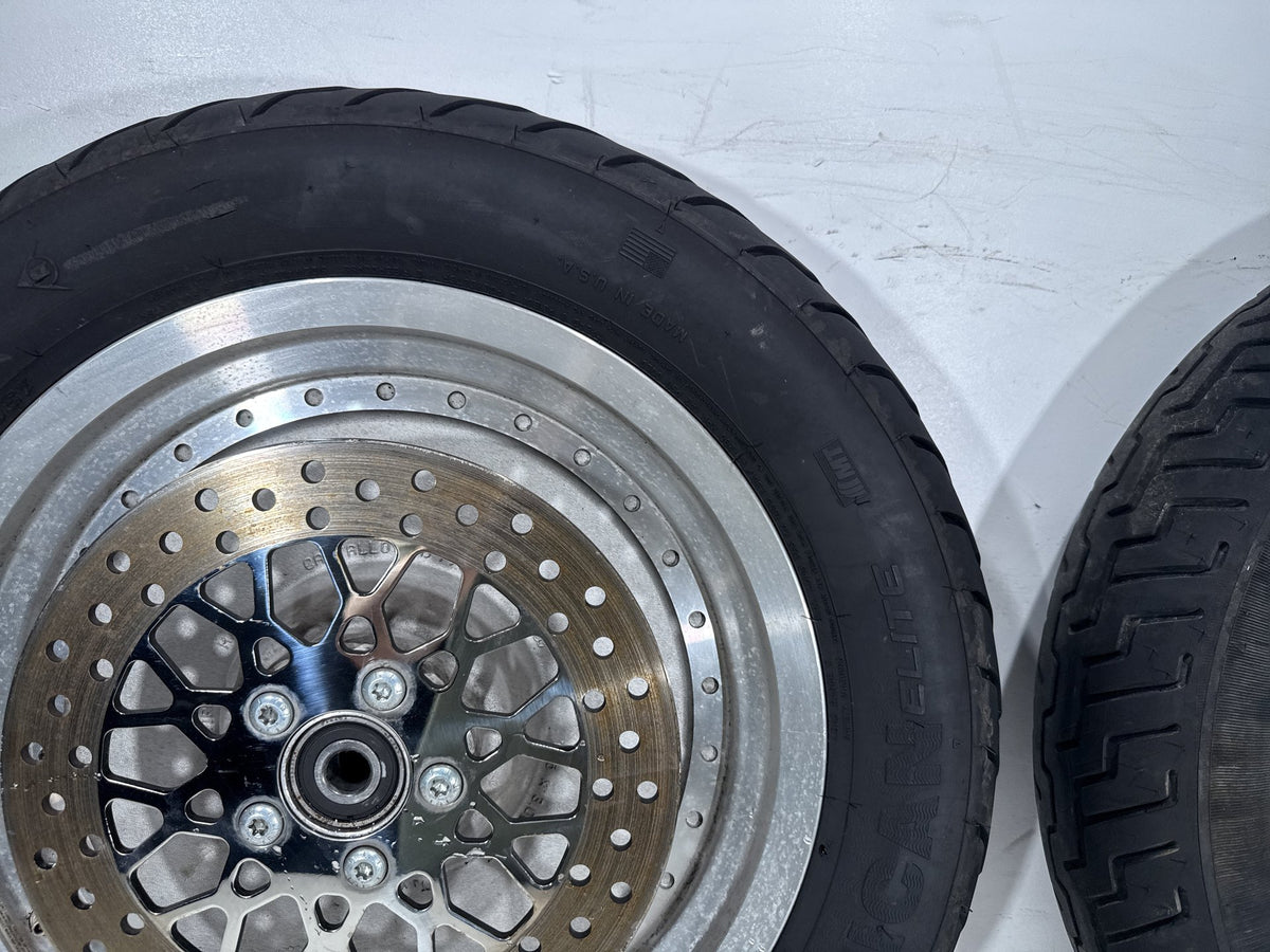 2002 Harley Heritage Softail Classic FLSTC OEM Front & Rear Wheel Rim Tire 16"