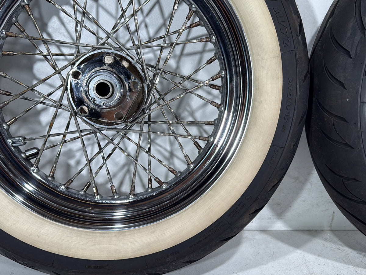 1990 Harley Electra Glide Touring Front Rear Wheel Rim Tire Spoked MT90B16 16"
