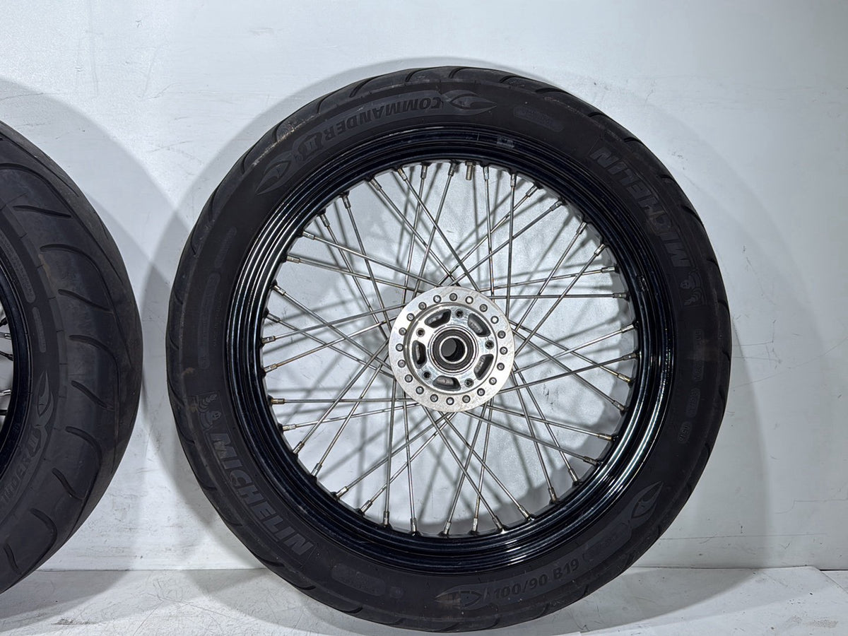 2009 Harley Dyna Street Bob FXDB OEM Front Rear Wheel Rim Tire Spoked
