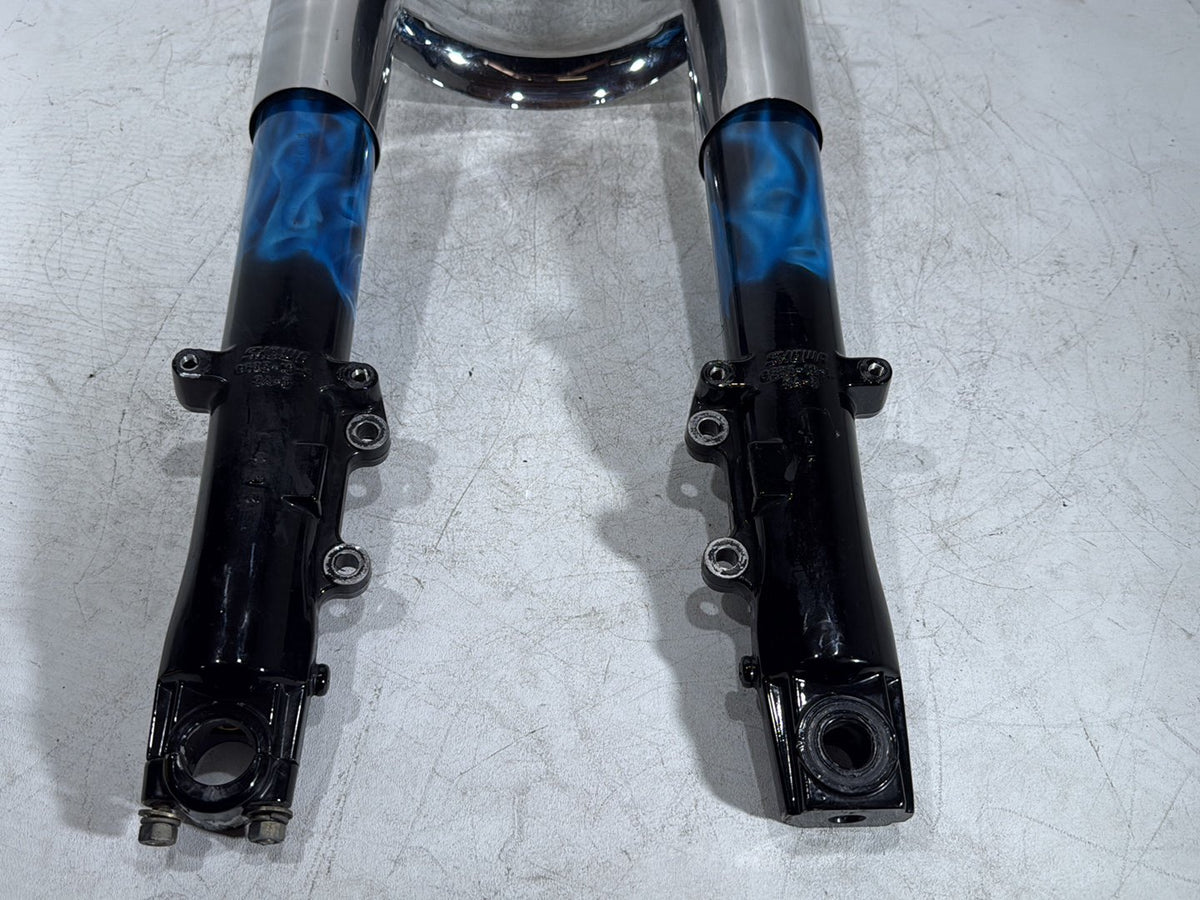 2005 Harley Road King Touring Police OEM Front Triple Tree Set & LH RH Fork Legs Sliders