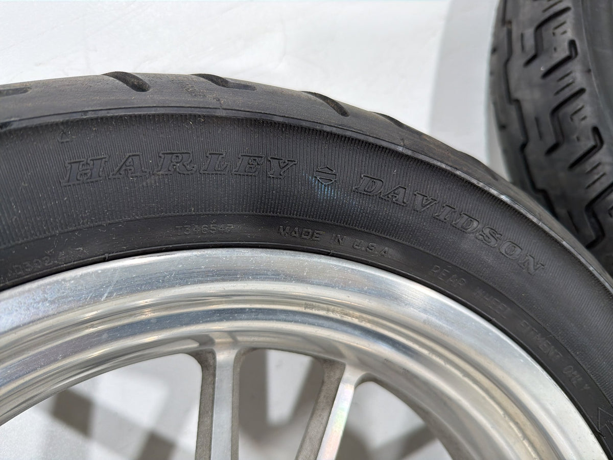 2007 Harley Dyna Super Glide FXD OEM Front & Rear Wheel Rim Tire 17" 19"
