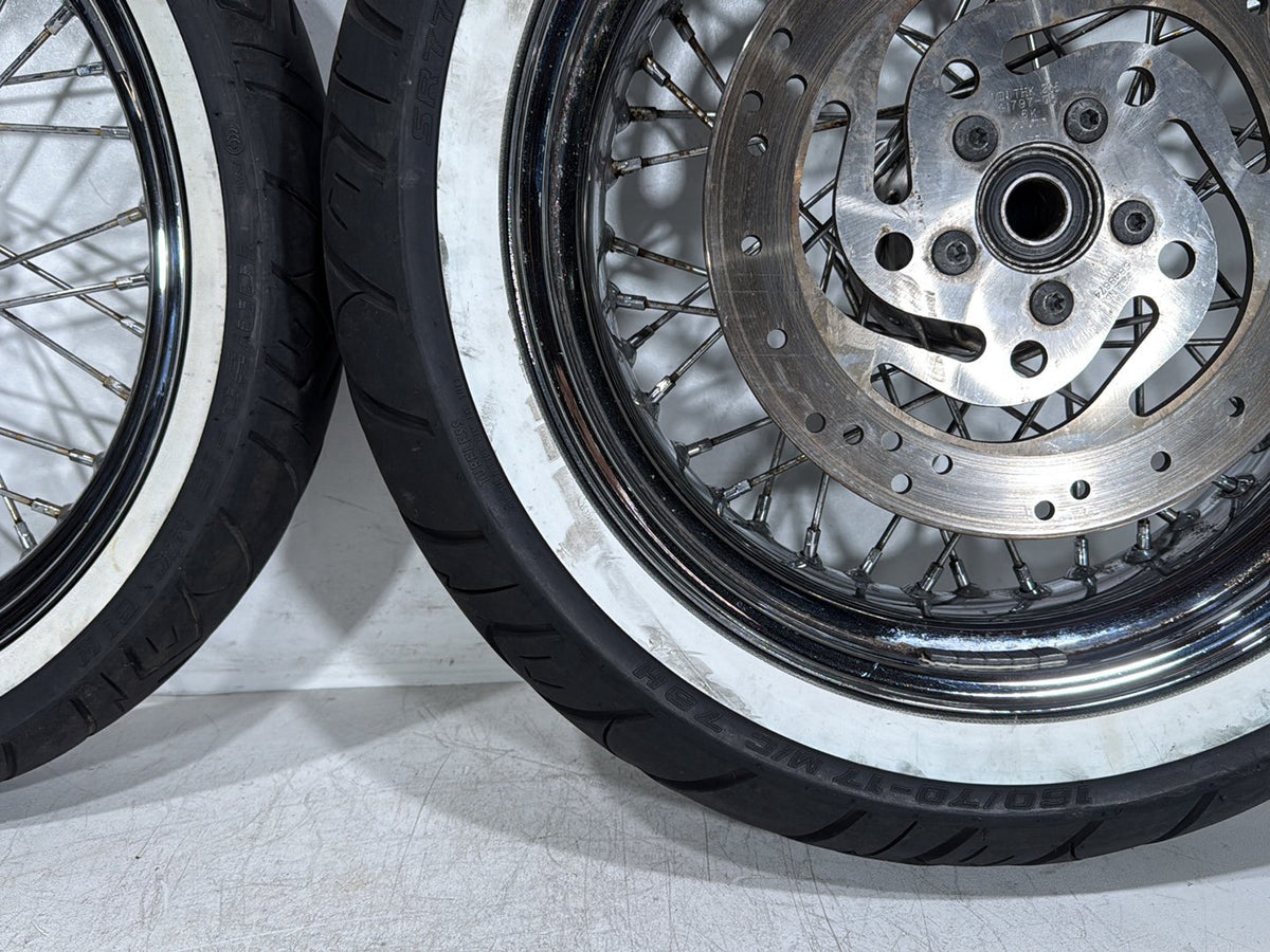 2007 Harley Dyna Street Bob FXDB OEM Front Rear Wheel Rim Tire Spoked