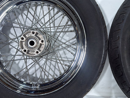 2001 Harley Sportster 883 Hugger XLH883 OEM Front Rear Wheel Rim Tire Spoked