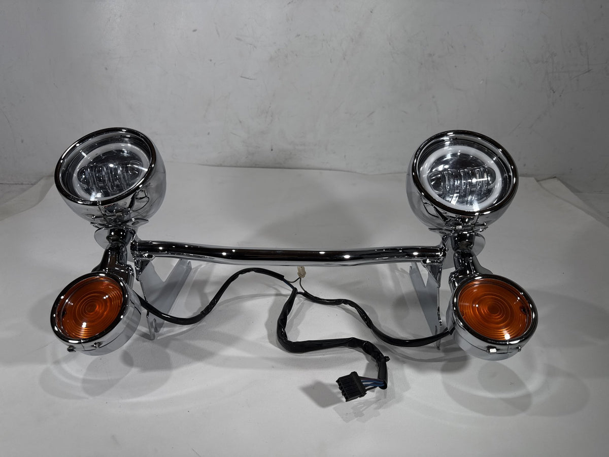2004 Harley Road King Touring OEM Front Turn Signal Indicators Aux Light Bar