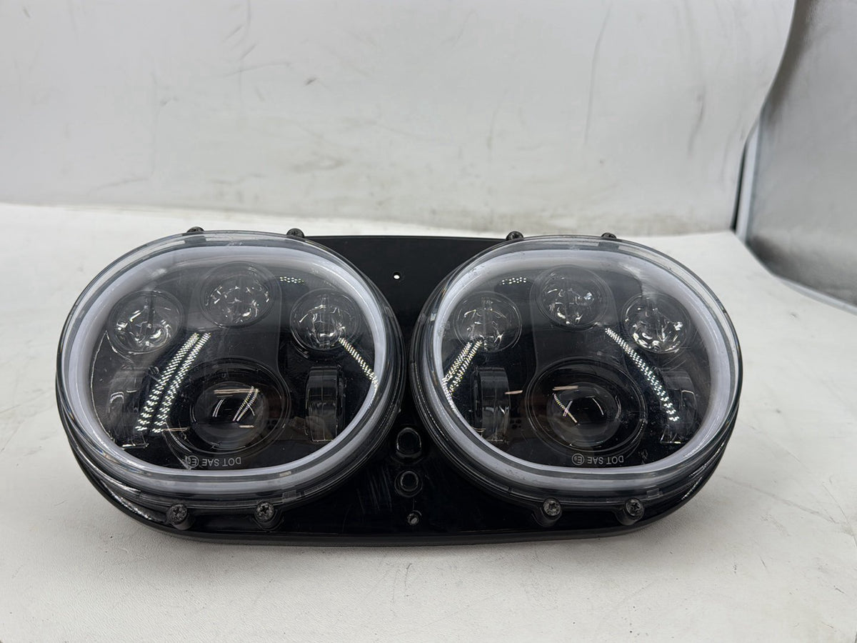2005 Harley Road Glide Touring FLTRI Headlight Headlamp Head Lamp Light LED Dual