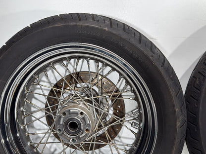 2007 Harley Dyna Street Bob FXDBI OEM Front Rear Wheel Rim Tire Spoked