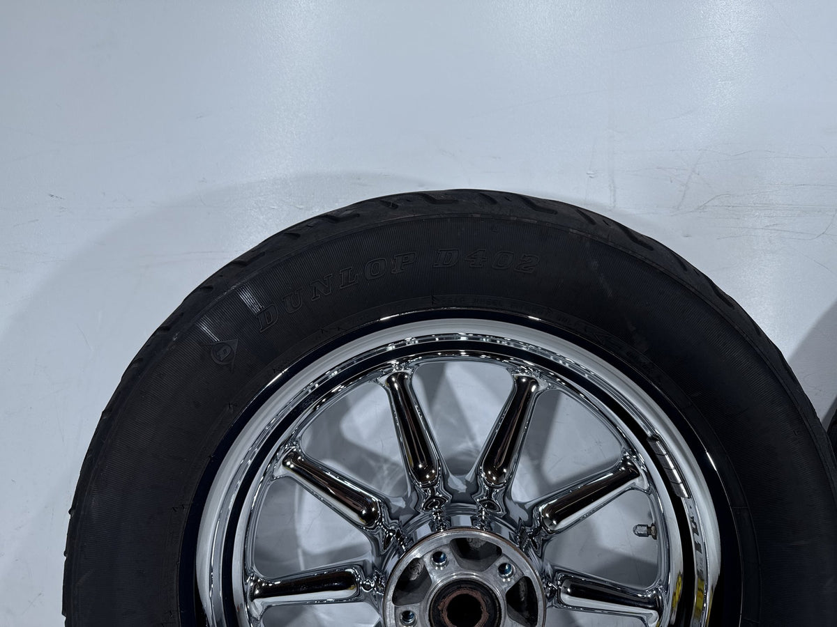 2007 Harley Electra Glide Touring CVO OEM Front & Rear Wheel Rim Tire 16" CHROME