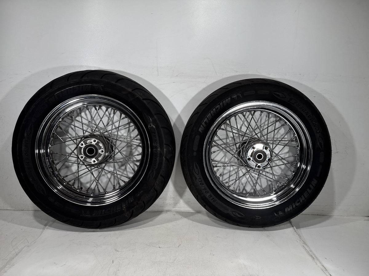 01 Harley Electra Glide Touring Classic OEM Front Rear Wheel Rim Tire Spoked 16"