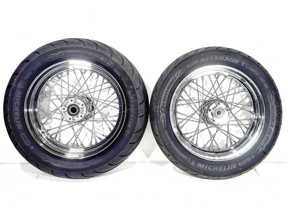 01 Harley Electra Glide Touring Classic OEM Front Rear Wheel Rim Tire Spoked 16"