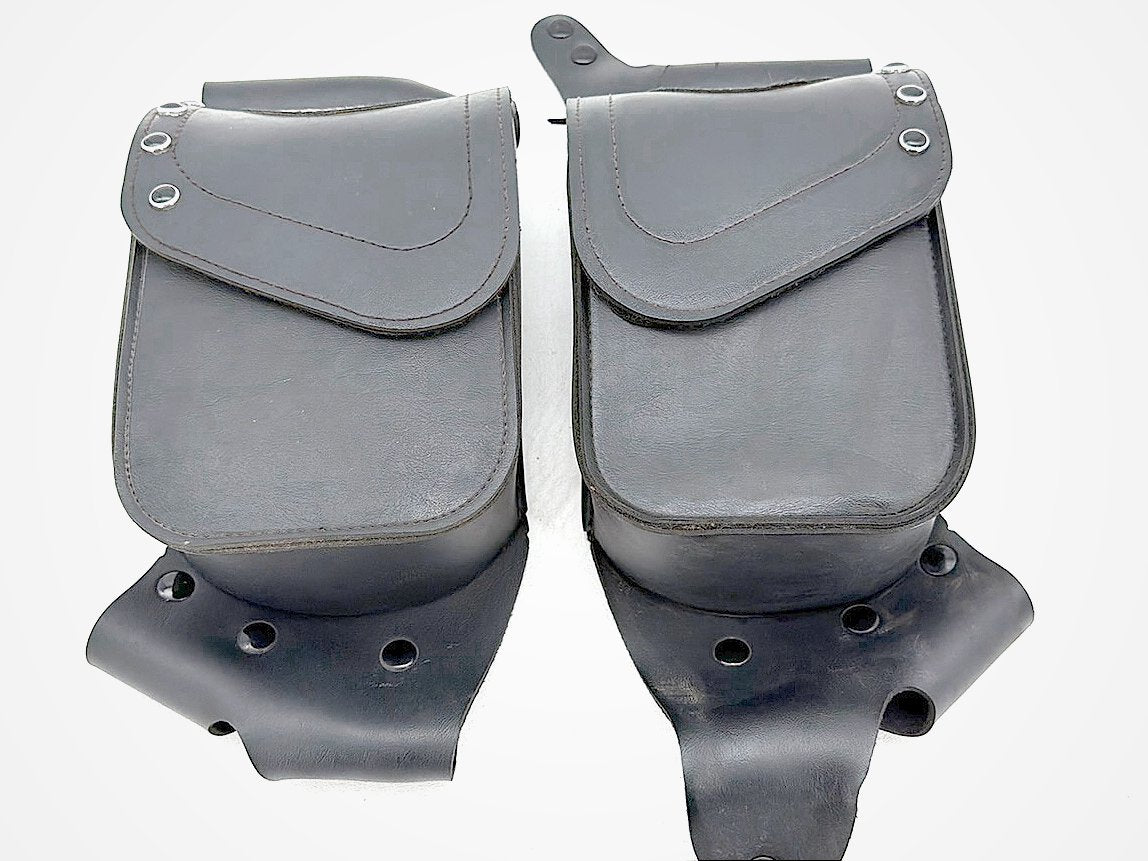1997 Harley Road King Touring Rear Left Right Saddlebags Luggage Leather Old # 7