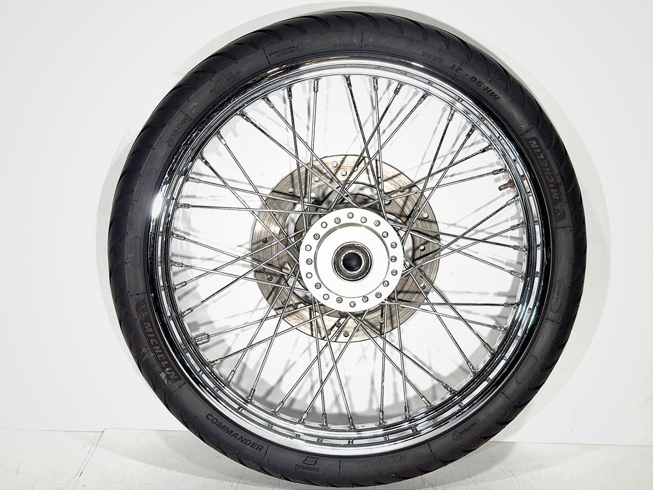 09 Harley Sportster XL1200 1200 Low OEM Front Wheel Rim Tire Spoked MH90-21 21"