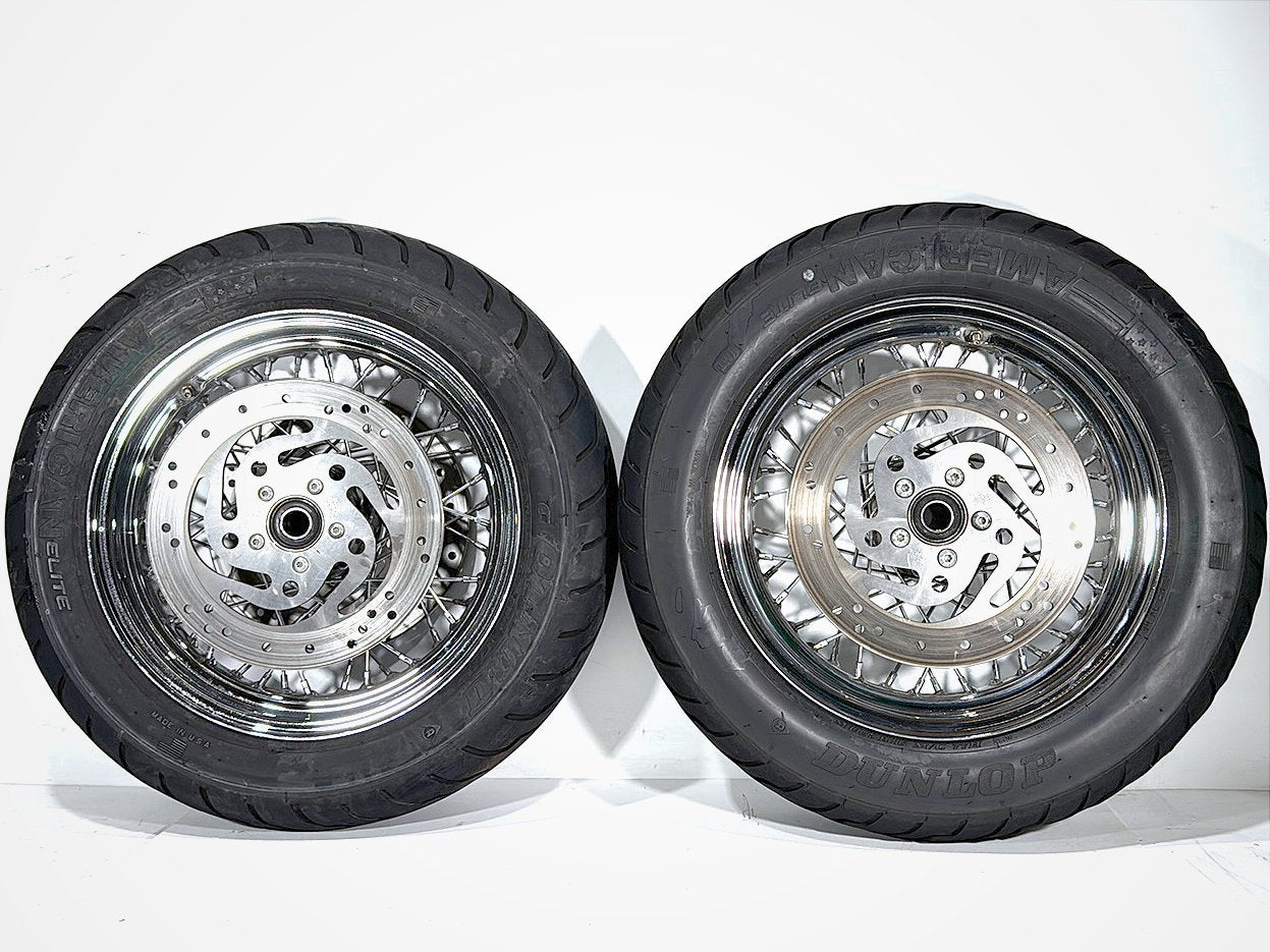 2005 Harley Touring FLHRCI Road King Classic OEM Front Rear Wheel Rim Tire Spoked