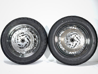 2005 Harley Touring FLHRCI Road King Classic OEM Front Rear Wheel Rim Tire Spoked