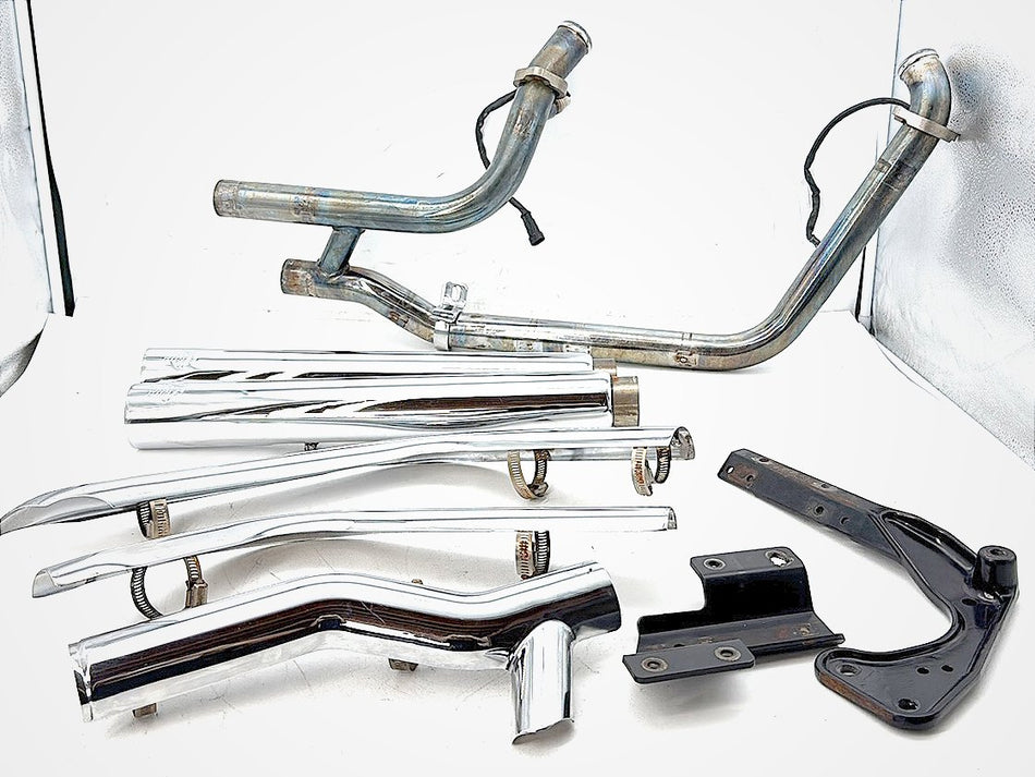 2008 Harley Softail Deluxe FLSTN OEM Exhaust Header Pipes Muffler Vance & Hines
