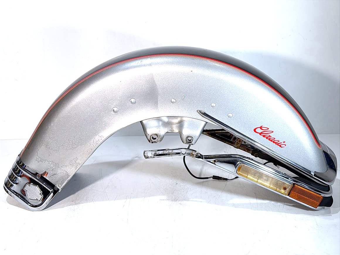 1984 - 1998 Harley-Davidson Touring Electra Glide Classic Front Wheel Fender Shell Panel w/ Bumper Rail Cushion Front