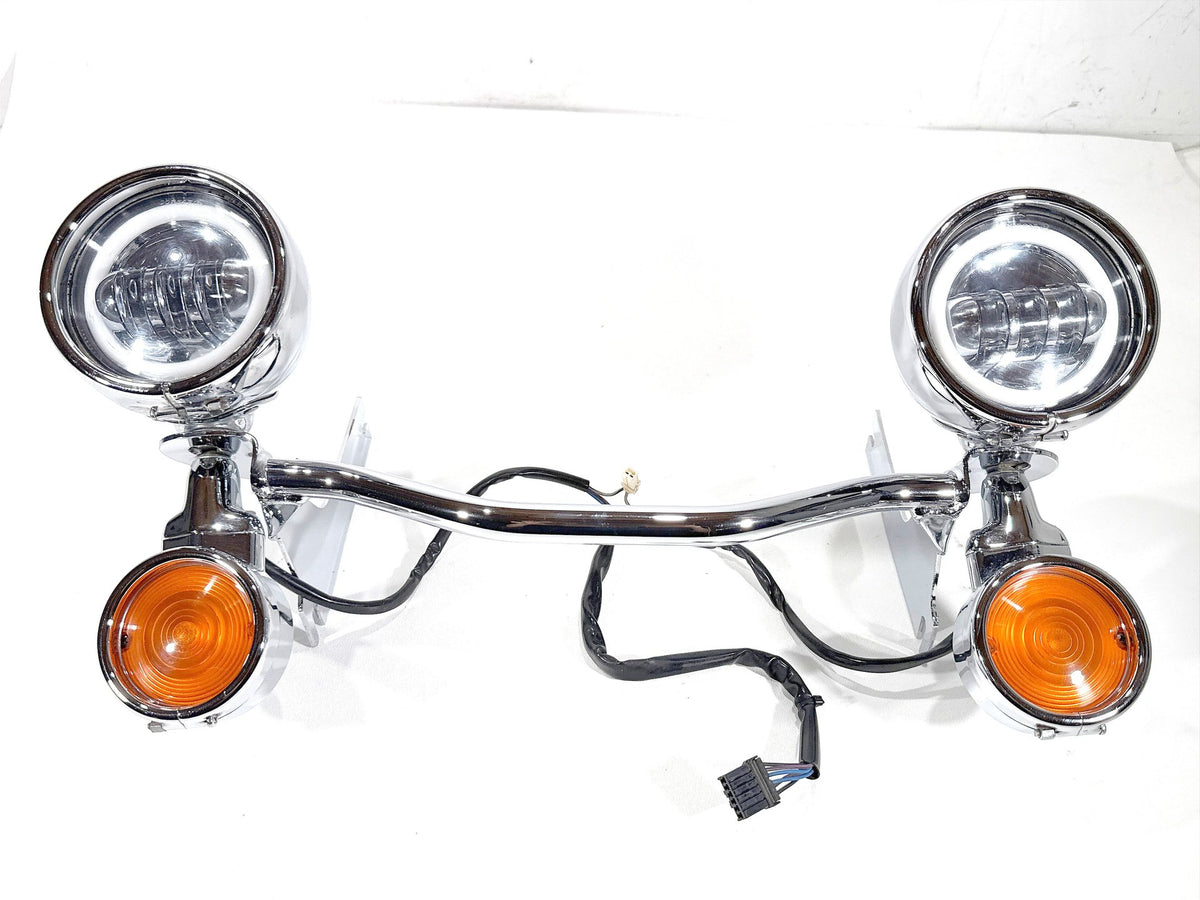 2004 Harley Road King Touring OEM Front Turn Signal Indicators Aux Light Bar