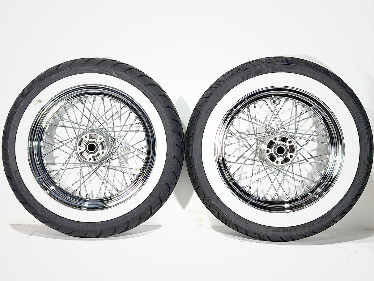 2008 Harley Softail Deluxe FLSTN OEM Front Rear Wheel Rim Tire Spoked