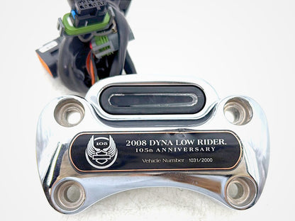 2008 Harley Dyna FXDL Low Rider Anniversary OEM Front Handlebar Riser Top Clamp Chrome