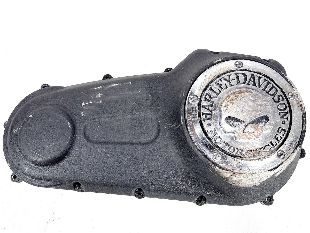 2016 Harley Dyna Fat Bob OEM Outer Primary Clutch Cover Willie G Skull SCRATCHED