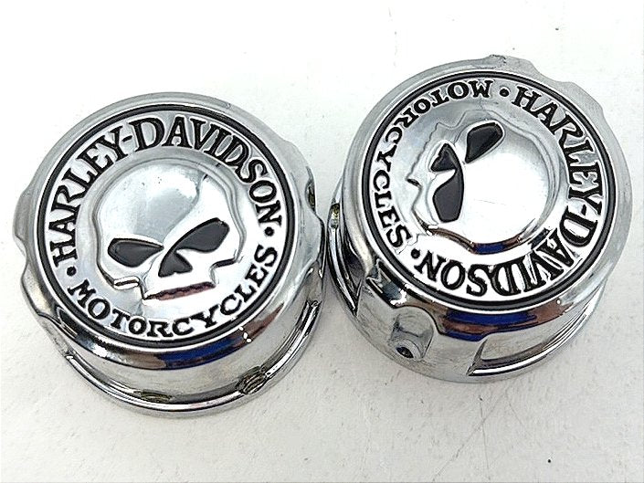 1986 - 1998 Harley-Davidson Softail Heritage Classic Front Wheel Axle Nut Covers Caps 43163-08A