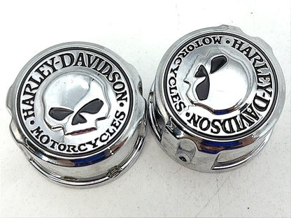 1986 - 1998 Harley-Davidson Softail Heritage Classic Front Wheel Axle Nut Covers Caps 43163-08A