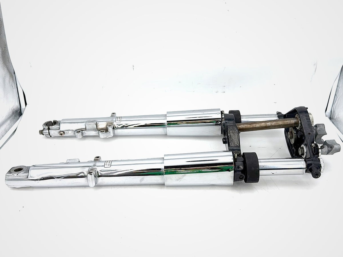 02 Harley Touring Screamin Road King Front Triple Tree Set LH RH Fork Leg Slider