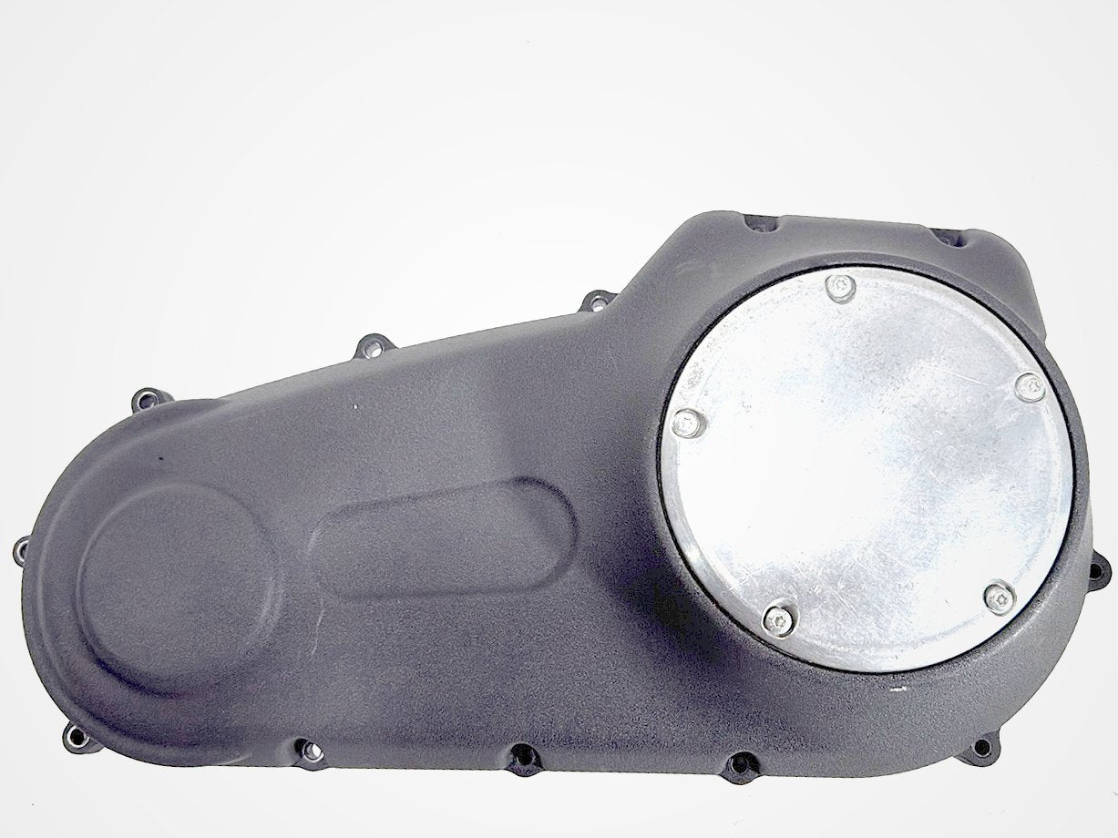 2008 Harley Dyna Fat Bob FXDF OEM Outer Primary Clutch Cover Black Wrinkle