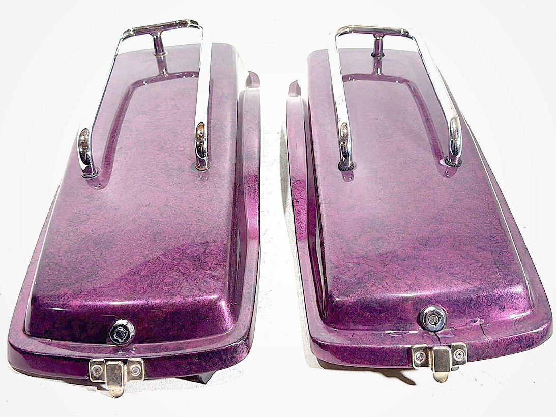 90 Harley Electra Glide Touring Sport OEM Left & Right Saddlebag Lid Cover Caps