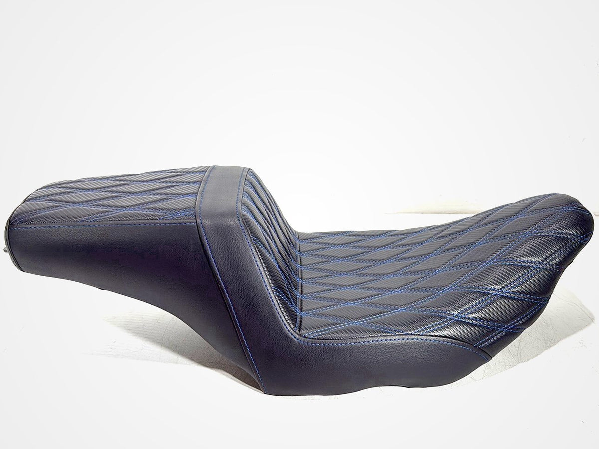 92 Harley Electra Touring Passenger Rider Driver Seat Saddle Two-Up Blue stitch