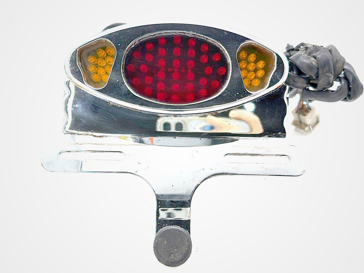 94 Harley Softail Custom Rear Brake Taillight Tail Lamp Wyatt Gatling Chrome LED