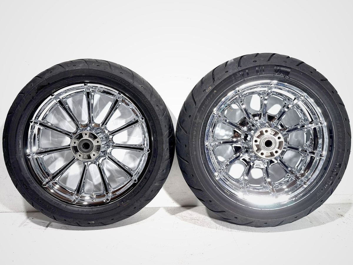 2009 Harley Electra Glide Touring CVO Eagle Front & Rear Wheel Rim Tire 16" 17"