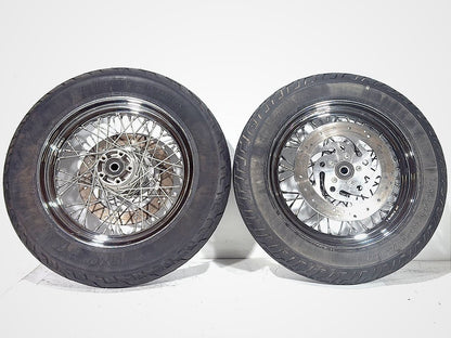 2002 Harley Heritage Softail Classic FLSTC OEM Front Rear Wheel Rim Tire Spoked