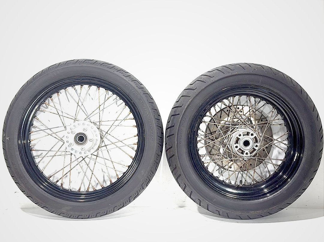 2009 Harley Dyna Street Bob FXDB OEM Front Rear Wheel Rim Tire Spoked 17" 19"