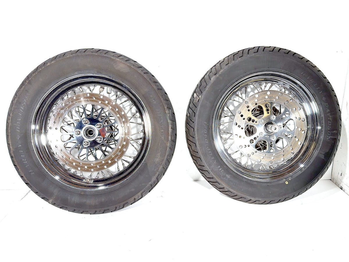 97 Harley Heritage Softail Classic Front Rear Wheel Rim Tire Spoked MT90B16 16"