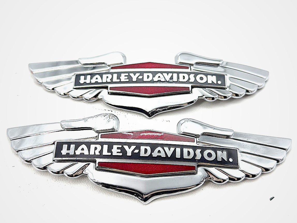 2008 Harley Softail Deluxe Fuel Tank Badges Trim Logo Sticker Scratched