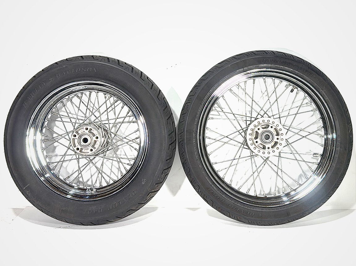 2001 Harley Sportster 883 Hugger XLH883 OEM Front Rear Wheel Rim Tire Spoked