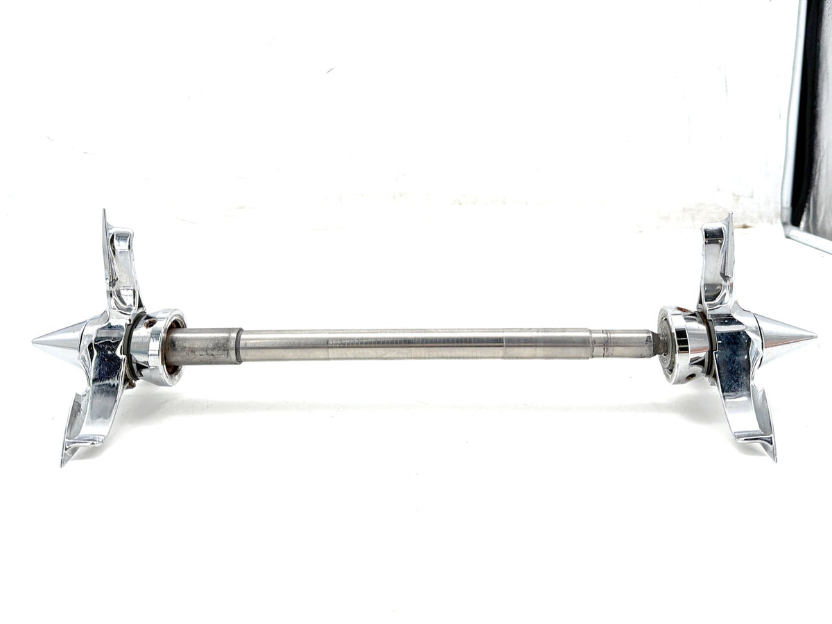 2001 Harley Softail Standard OEM Front Wheel Axle Bolt Shaft w/ Spearhead Caps