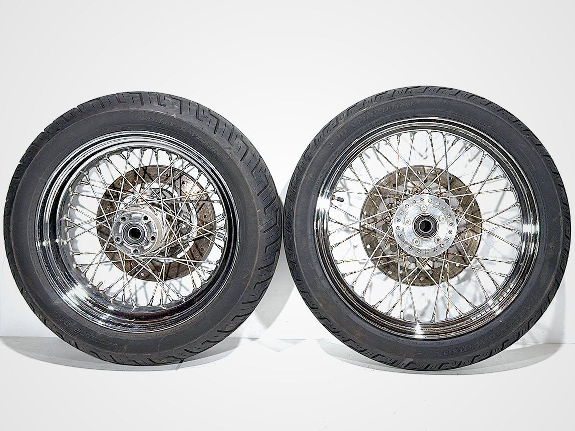 2007 Harley Dyna Street Bob FXDBI OEM Front Rear Wheel Rim Tire Spoked