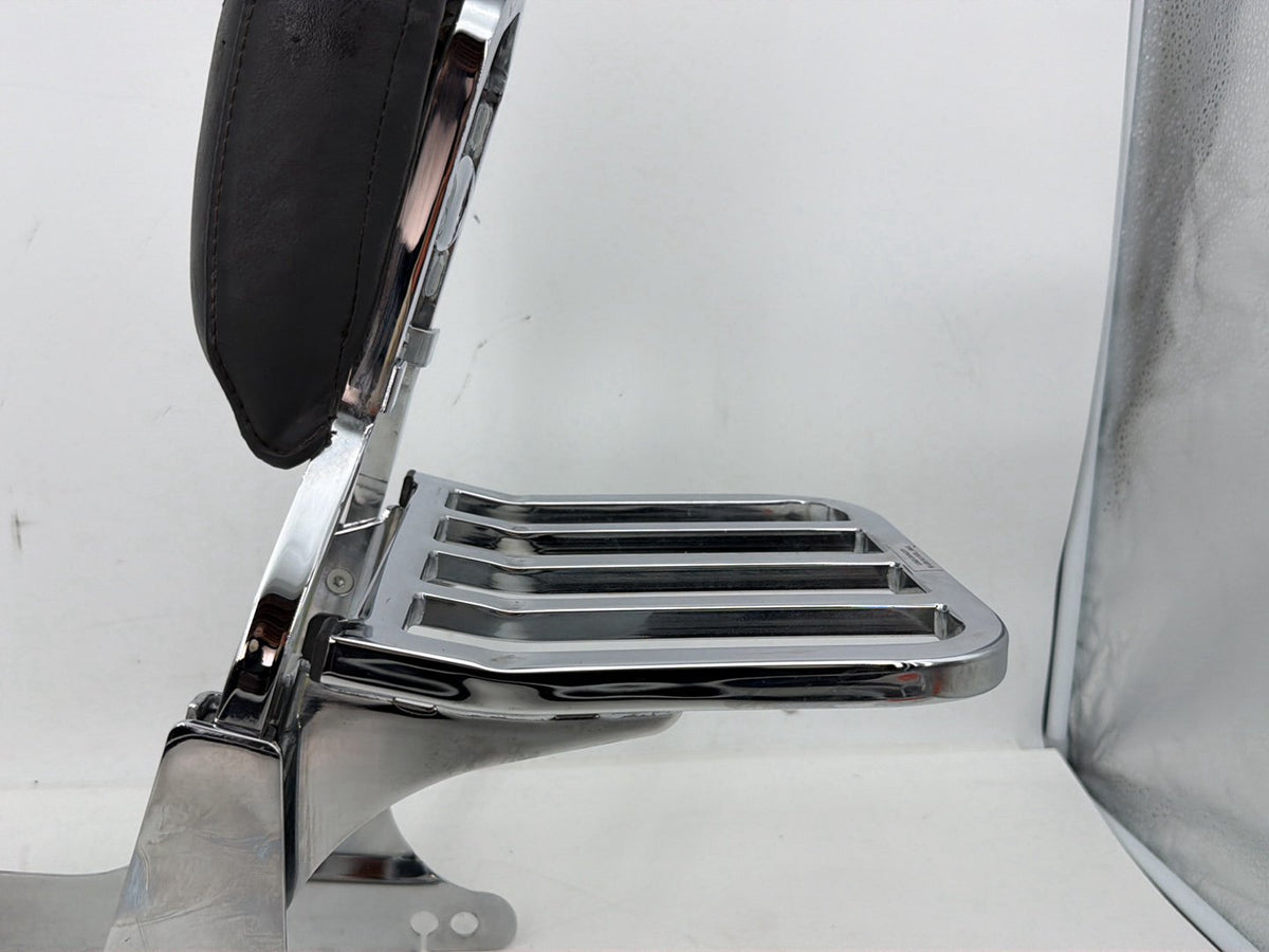 07 Harley Dyna Super Glide Custom Rear Sissy Bar & Backrest Cushion Pad * TORN *