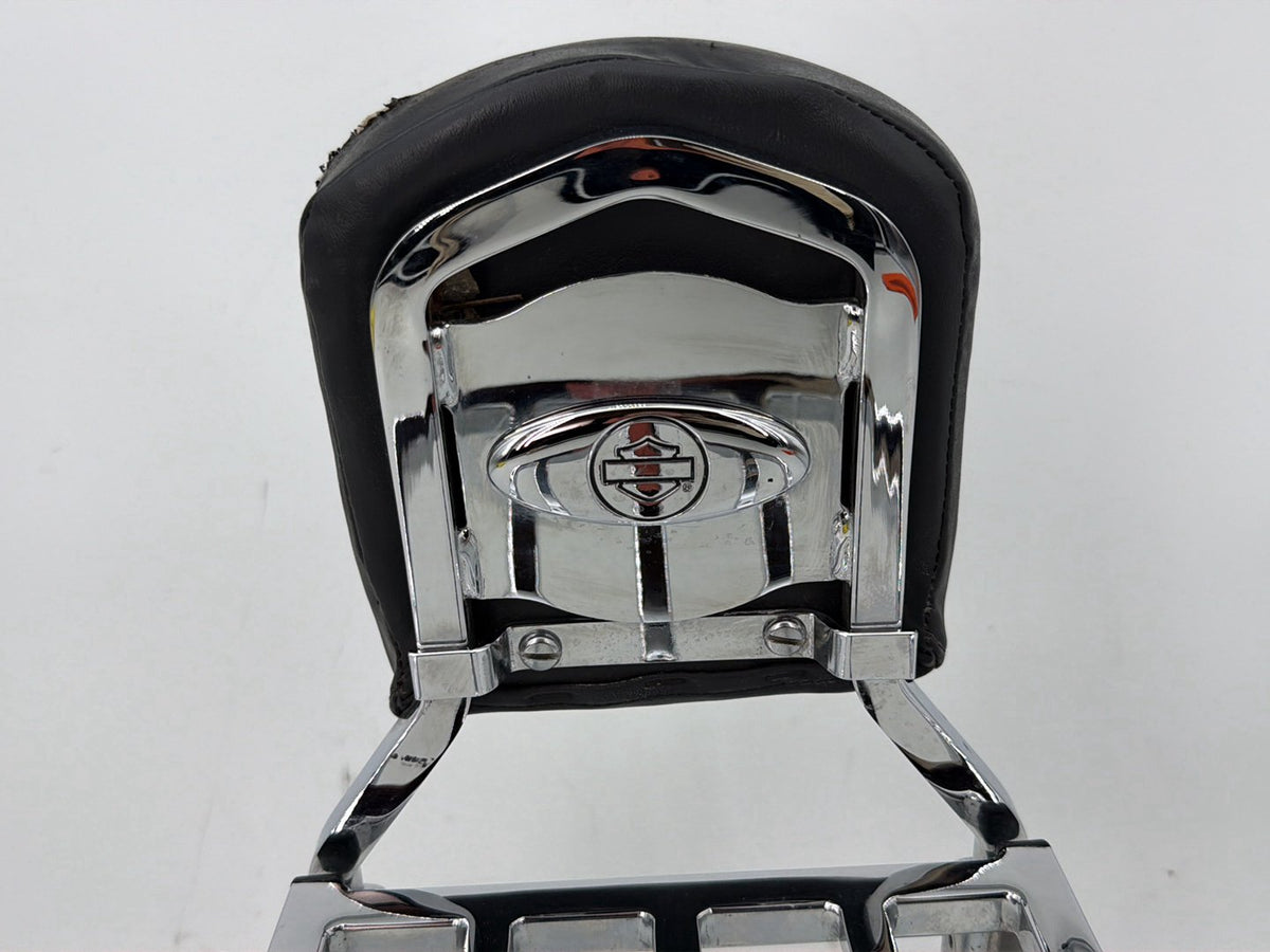 07 Harley Dyna Super Glide Custom Rear Sissy Bar &amp; Backrest Cushion Pad * TORN *