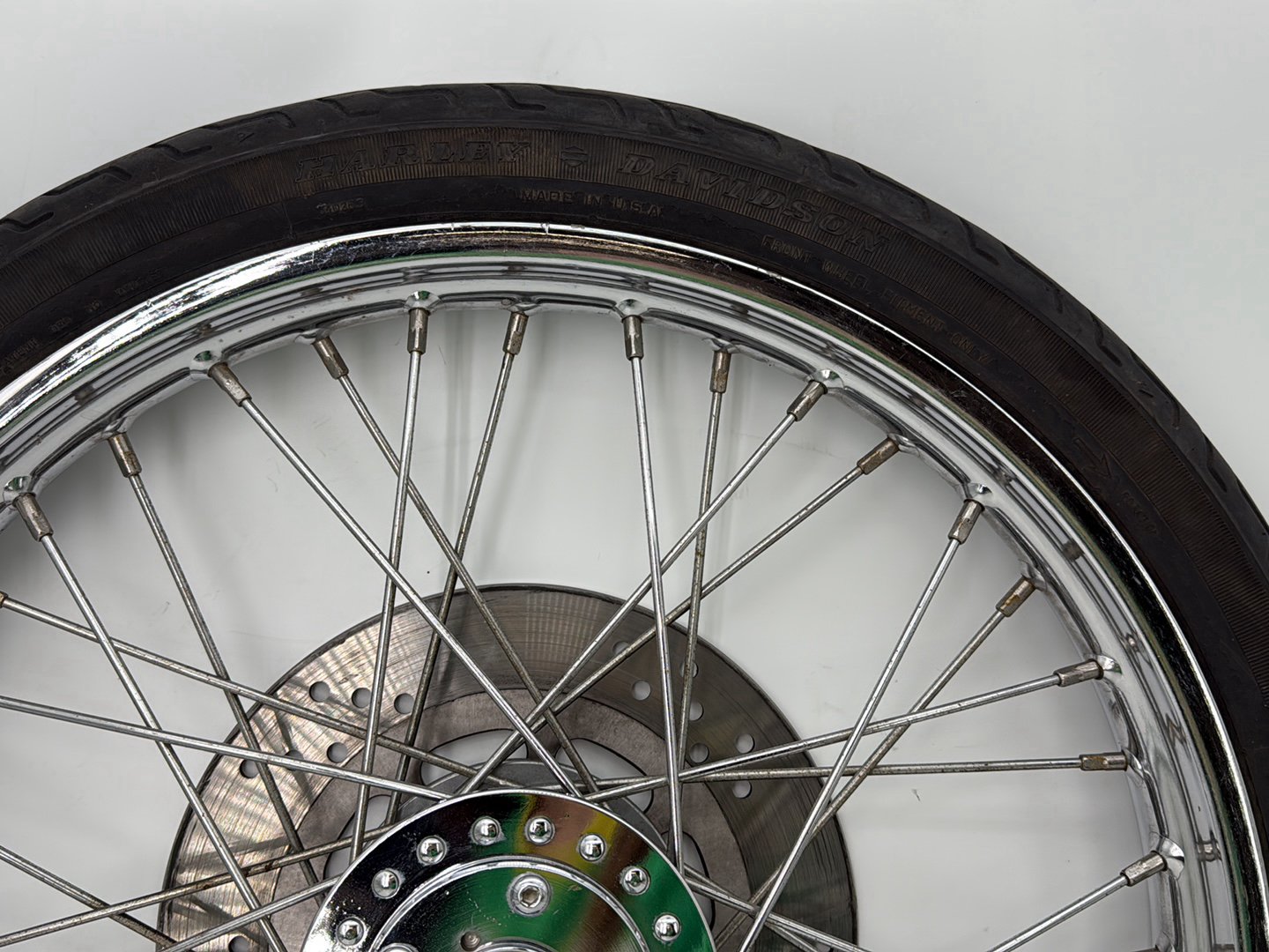 1993 Harley Sportster XLH883H Hugger 883 OEM Front Wheel Rim Tire Spoked