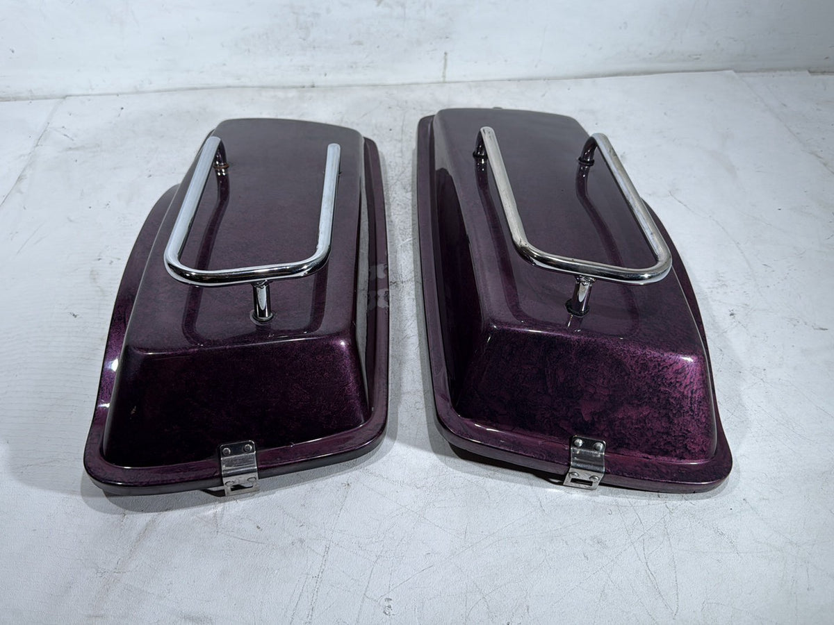 90 Harley Electra Glide Touring Sport OEM Left & Right Saddlebag Lid Cover Caps