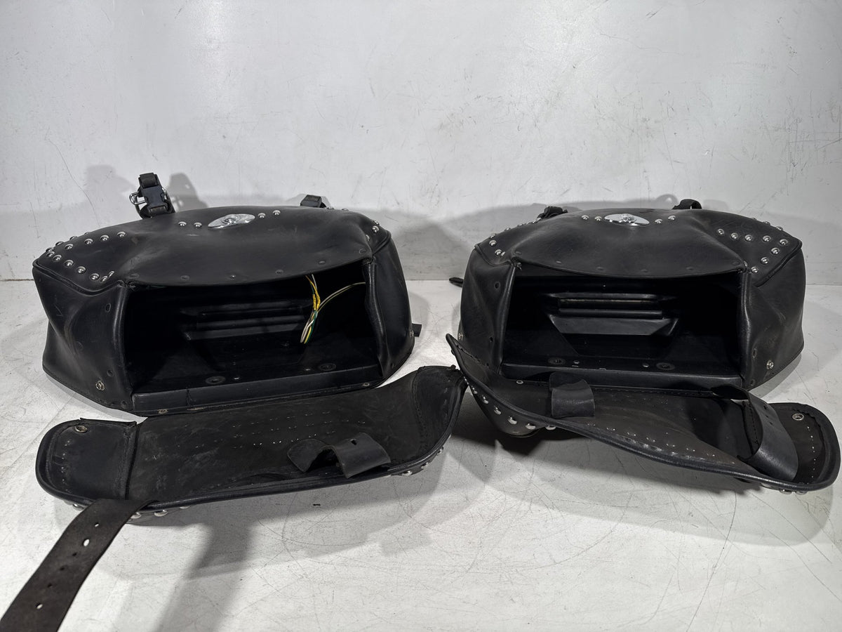 2001 Harley Heritage Softail Classic Rear Left Right Saddlebags Luggage Leather