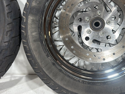 2002 Harley Heritage Softail Classic FLSTC OEM Front Rear Wheel Rim Tire Spoked