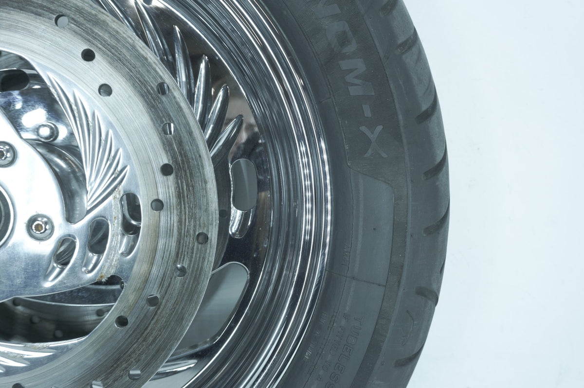 1999 Harley Touring FLHR Road King Front Wheel Rim Tire Chrome MT90B16 16" 74H