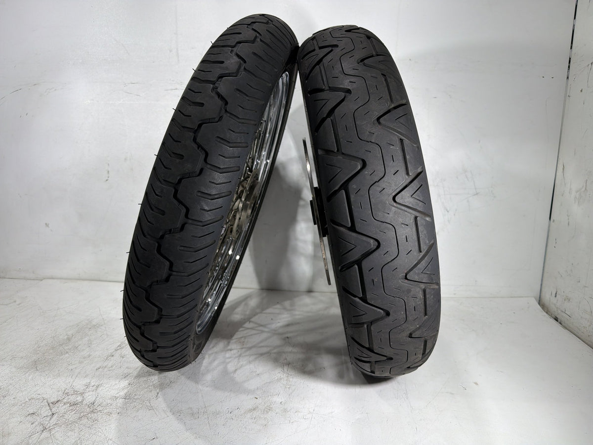 1991 Harley Sportster 883 Deluxe XLH883 Front Rear Wheel Rim Tire Spoked 16" 19"