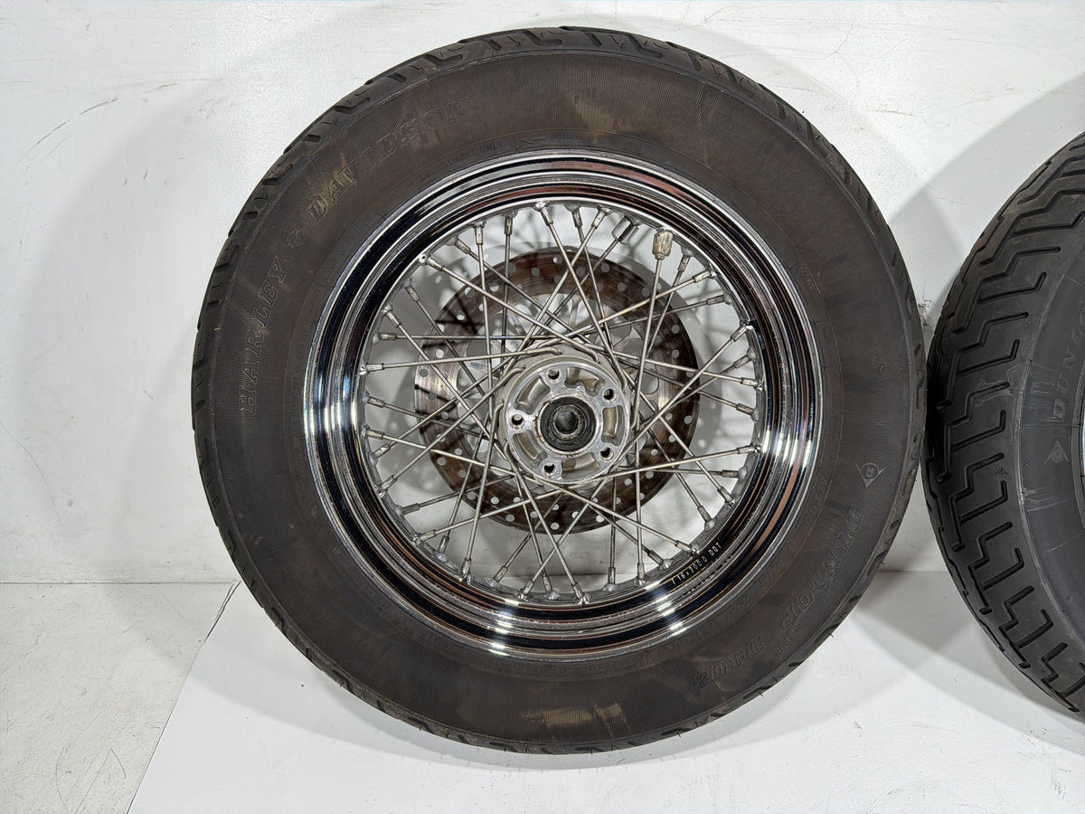 97 Harley Heritage Softail Classic Front Rear Wheel Rim Tire Spoked MT90B16 16"